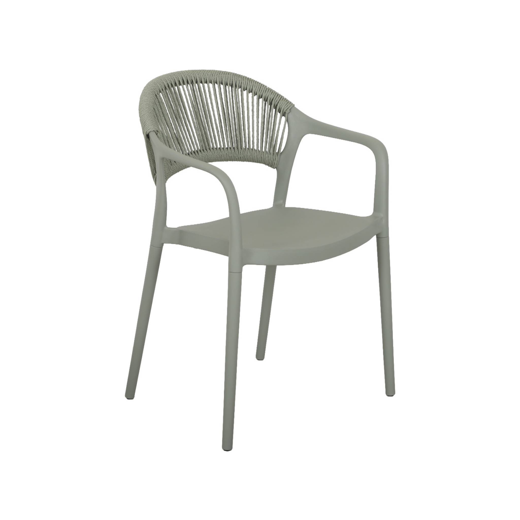 sweeek - Chaise de jardin empilable avec effet corde vert de gris (lot de 4) - Jovia | sweeek - Image 3