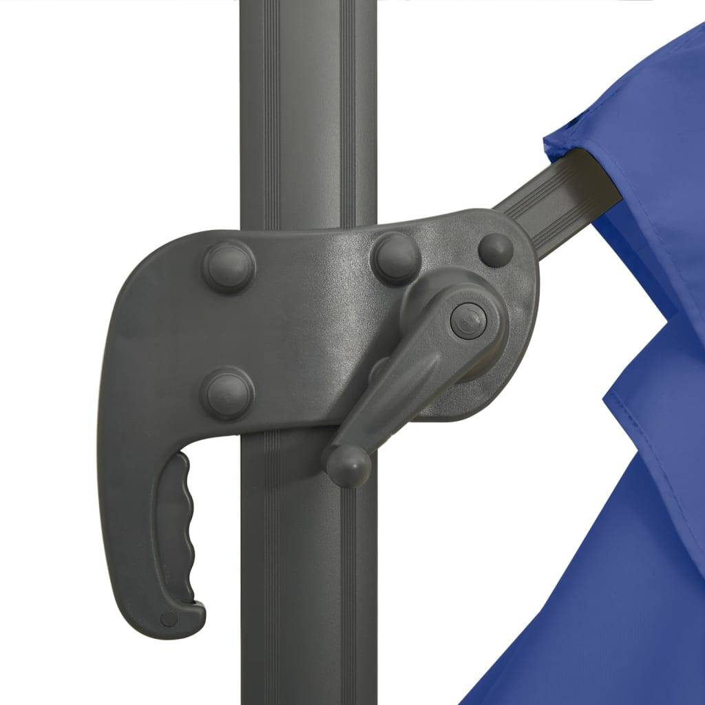 Helloshop26 - Parasol meuble de jardin cantilever à double toit 300 x 300 cm bleu azuré - Image 6