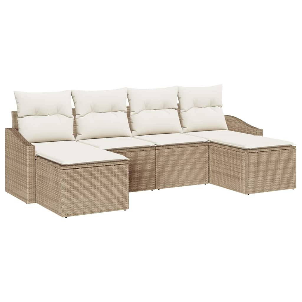 ComfortXL - Salon de Jardin 4 Places Polyrotin avec Rangement et Table Relevable pour Repas Extérieur Beige – ComfortXL Outdoor Living - Image 2