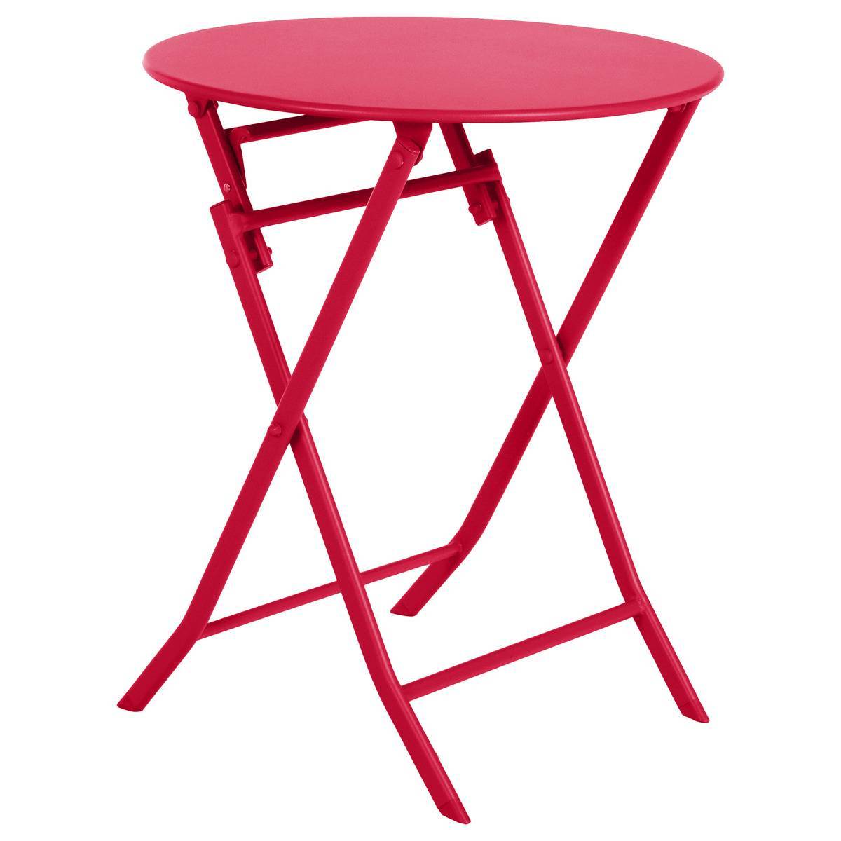 Hesperide - Table de jardin pliante ronde "Greensboro" grenade 2 places en acier traité époxy - Hespéride - Image 1