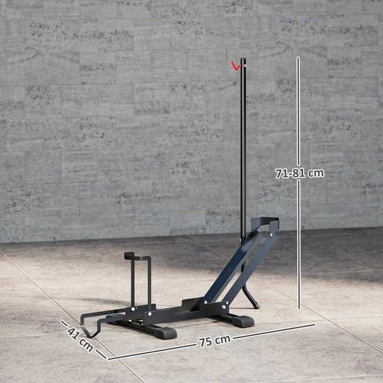 Support à vélo en acier, porte-vélos de sol pliable et portable pour la maison, le garage ou l'atelier, 75 x 41 x 71-81 cm, noir - Image 5
