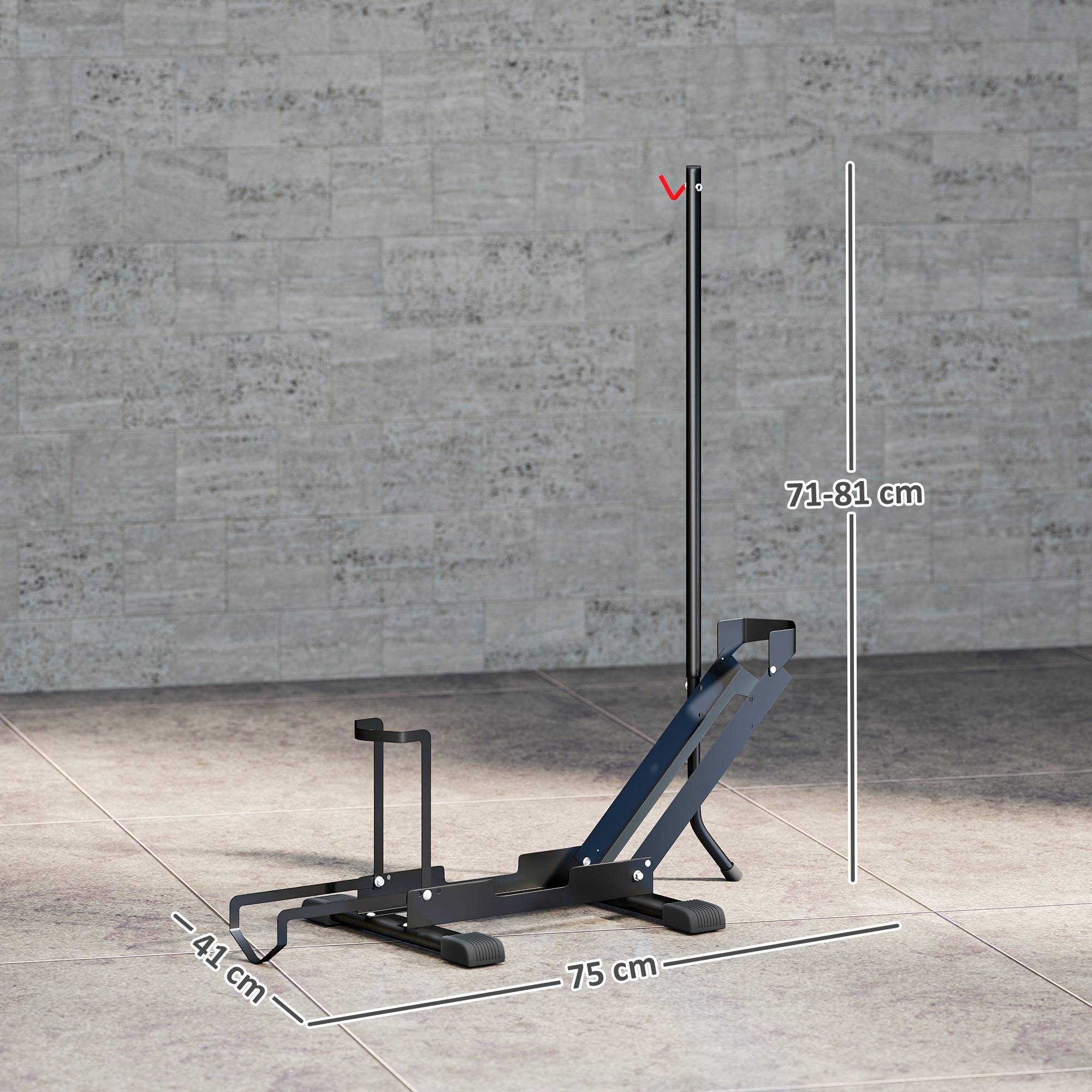 Support à vélo en acier, porte-vélos de sol pliable et portable pour la maison, le garage ou l'atelier, 75 x 41 x 71-81 cm, noir - Image 5