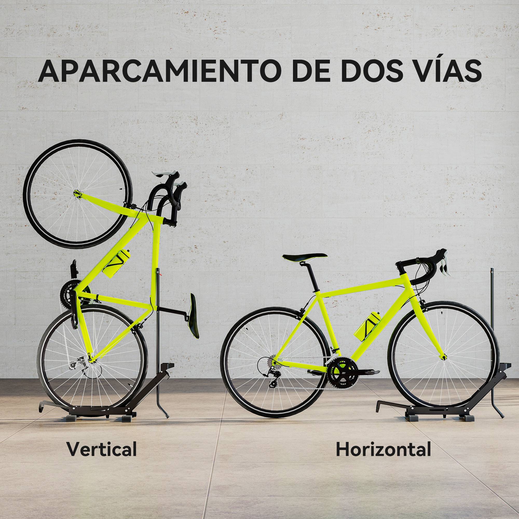 Support à vélo en acier, porte-vélos de sol pliable et portable pour la maison, le garage ou l'atelier, 75 x 41 x 71-81 cm, noir - Image 6