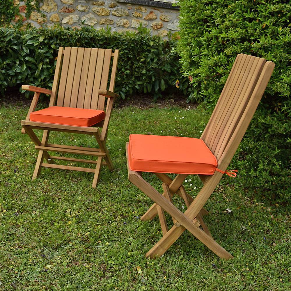 Coussin Orange pour chaises et fauteuils pliants - TECK'Attitude - Image 2