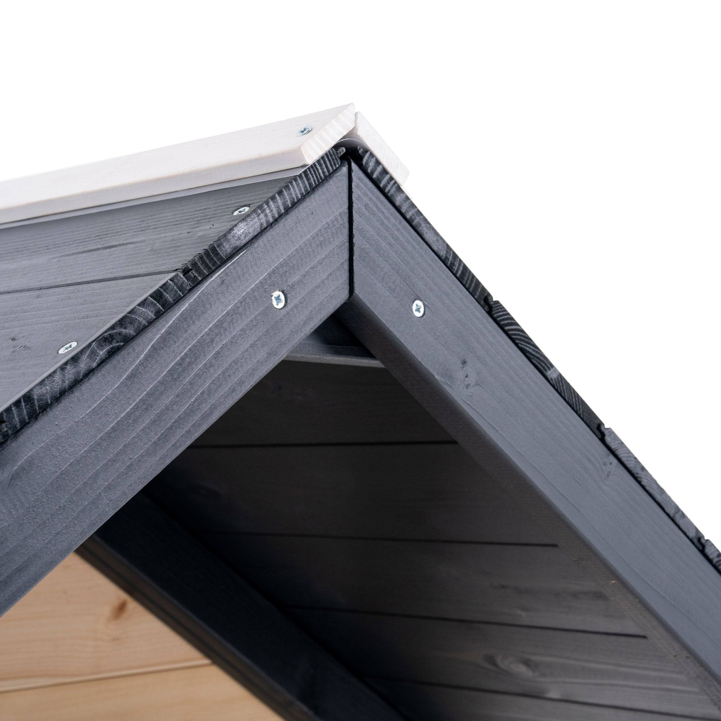 Maisonnette modulable sur pilotis avec balcon, glissière et deux balançoires JACINTHES en bois FSC® - Image 5