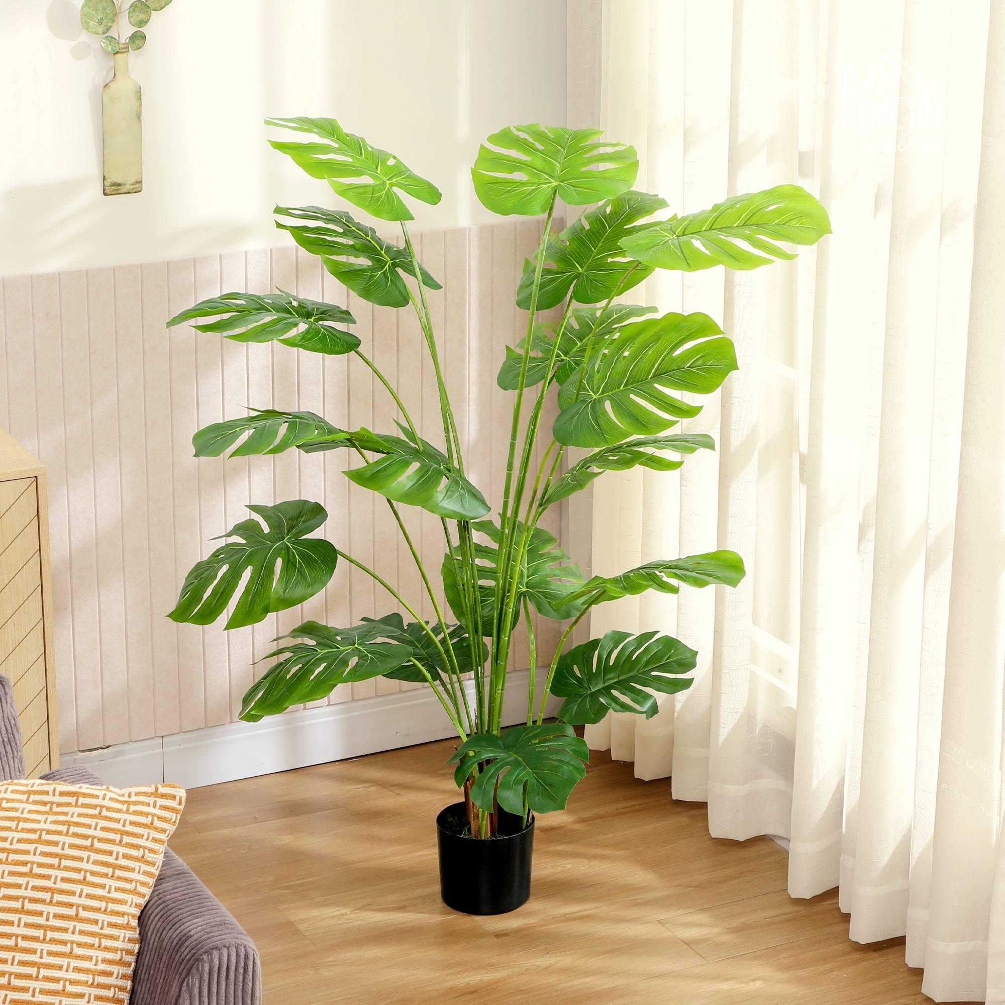 Plante artificielle arbre artificiel monstera deliciosa avec pot inclus hauteur 150 cm intérieure vert - Image 4