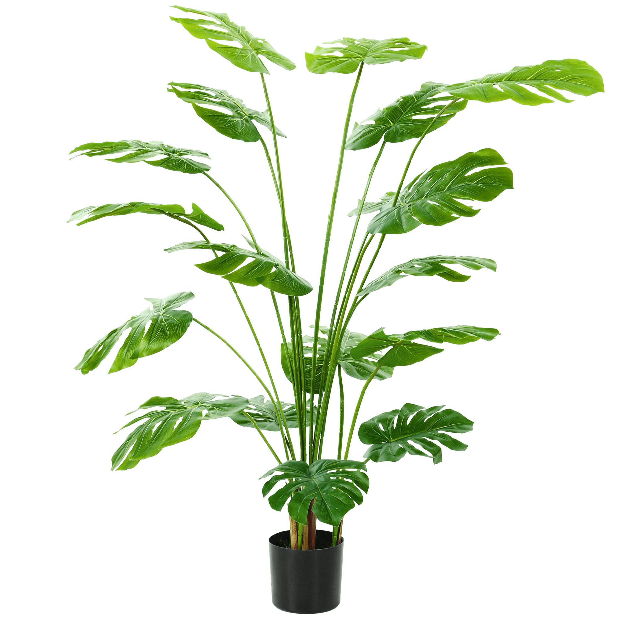 Plante artificielle arbre artificiel monstera deliciosa avec pot inclus hauteur 150 cm intérieure vert - Image 2