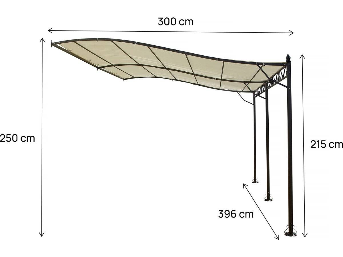 Habitat Et Jardin - Pergola Tonnelle Adossée En Métal - 3 X 4 M - Beige -habitat Et Jardin - Image 3