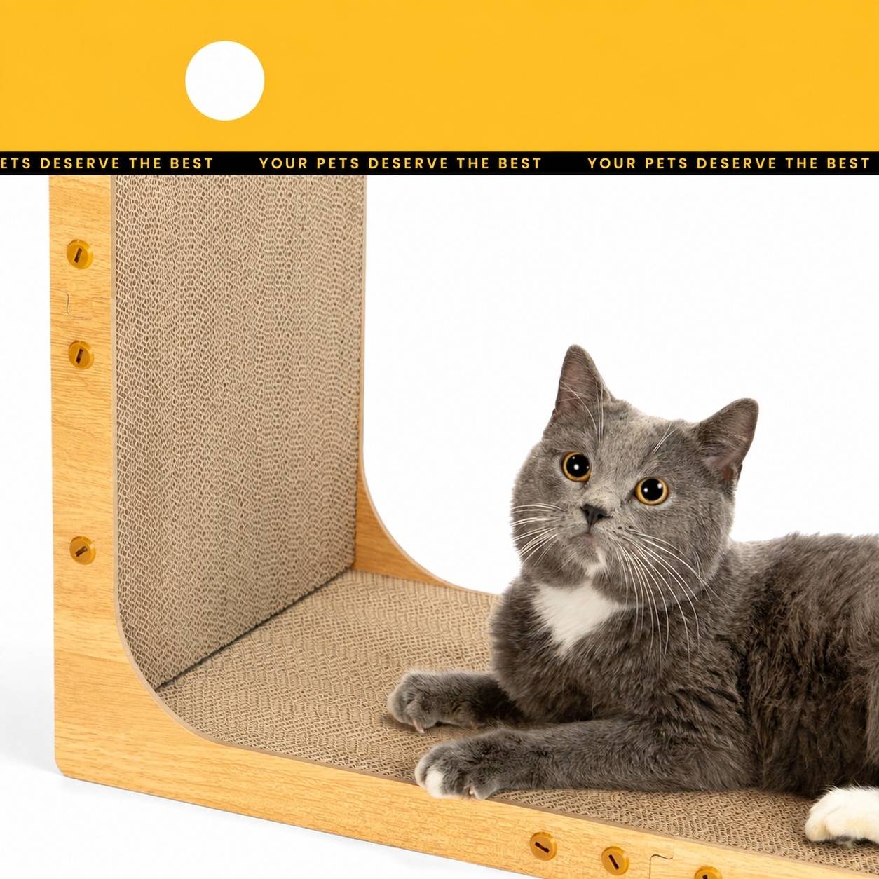 Grattoir Pour Chat Forme L Fixable Mural Vertical Plateau Espace De Repos - Image 4