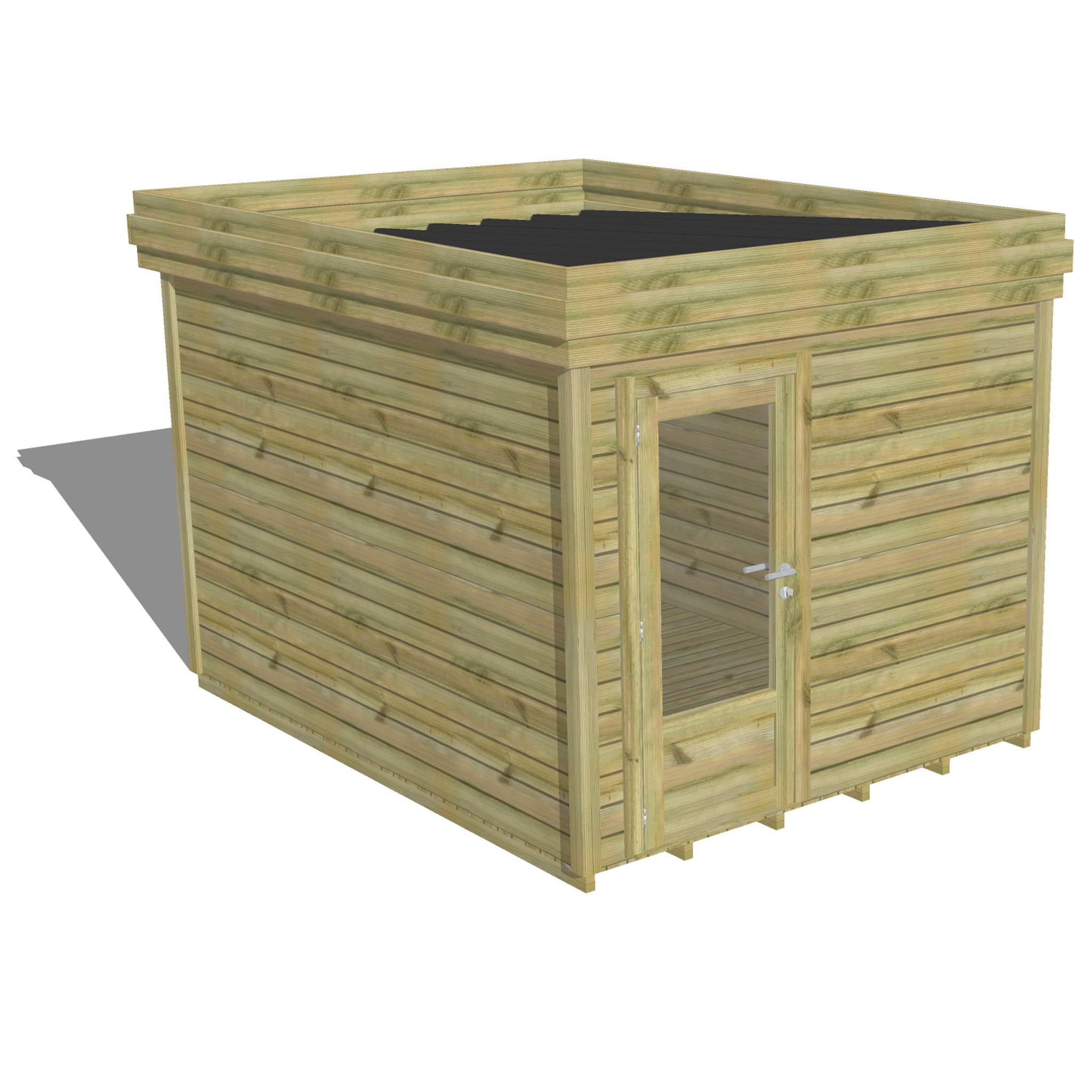 Abri Français - ABRI DE JARDIN bois  autoclave 27mm - 2,64x3,44m / 9m2 - Bac acier - Plancher bois