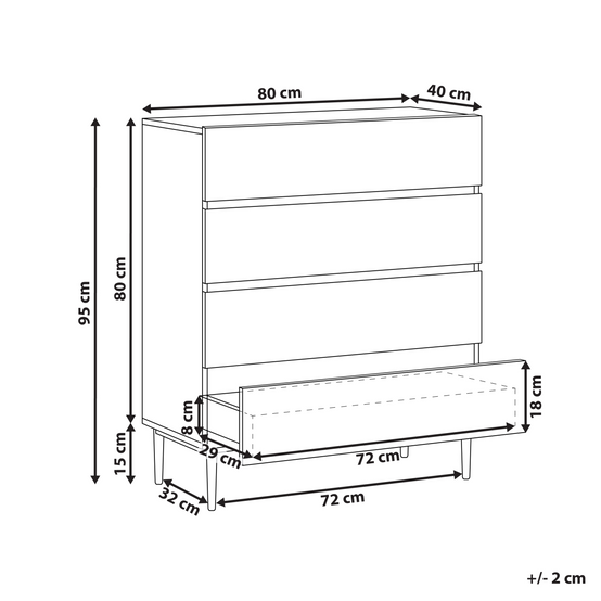 Beliani - Commode MDF Noir BLYTHE - 80x40x95- Beliani - Image 3