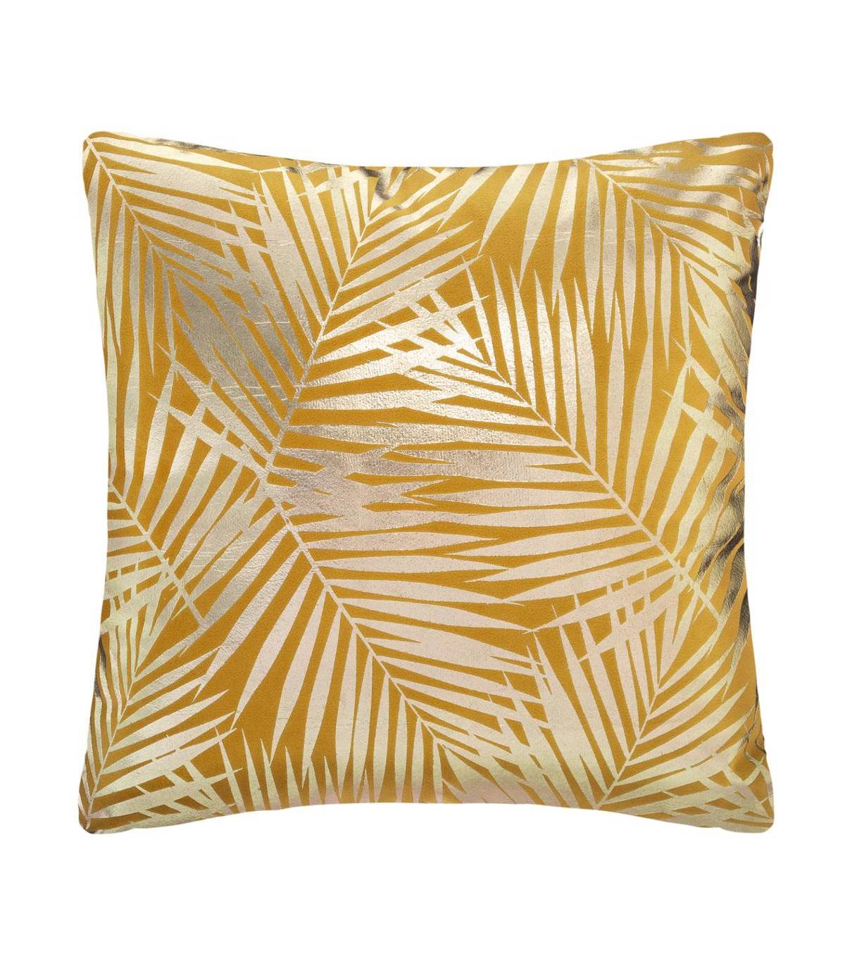 Coussin déhoussable Velours Ocre et Or 40 x 40 cm - Image 1