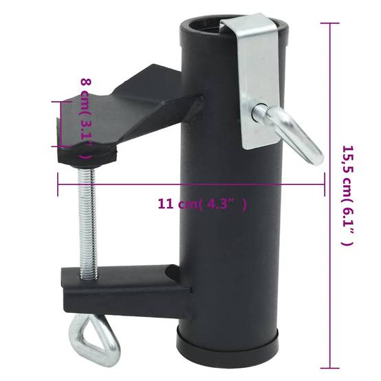 Vidaxl - Pinces à parasol pour balcon 2 pcs 25-38 mm acier vidaXL 4003383 - Image 3
