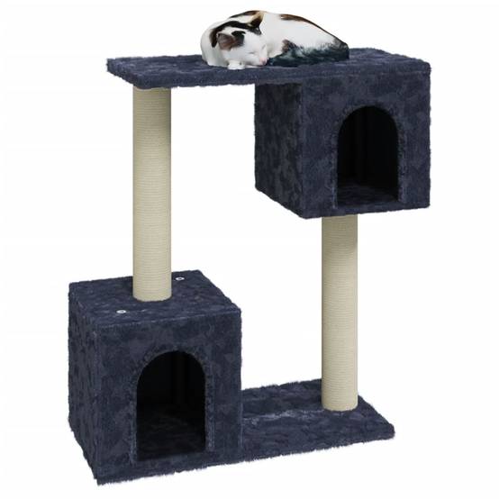 Arbre à chat design compact 60 cm avec niches et sisal Gris Foncé – ComfortXL Pet Living - Image 3