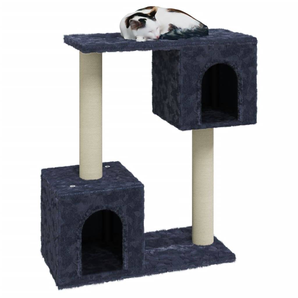 Arbre à chat design compact 60 cm avec niches et sisal Gris Foncé – ComfortXL Pet Living - Image 3