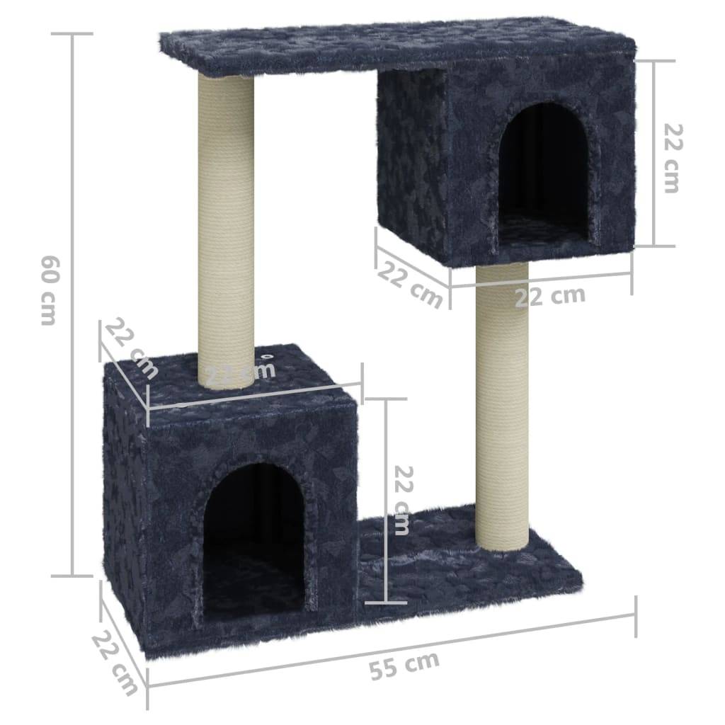 Arbre à chat design compact 60 cm avec niches et sisal Gris Foncé – ComfortXL Pet Living - Image 6