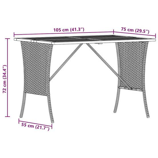 PANGIVO - Table de jardin avec dessus en bois d'acacia noir 105 x 75 x 72 cm - PANGIVO - Image 10