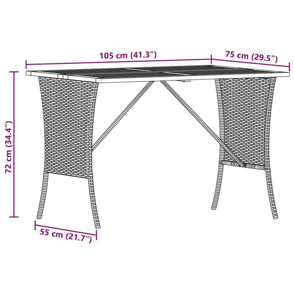 PANGIVO - Table de jardin avec dessus en bois d'acacia noir 105 x 75 x 72 cm - PANGIVO - Image 10