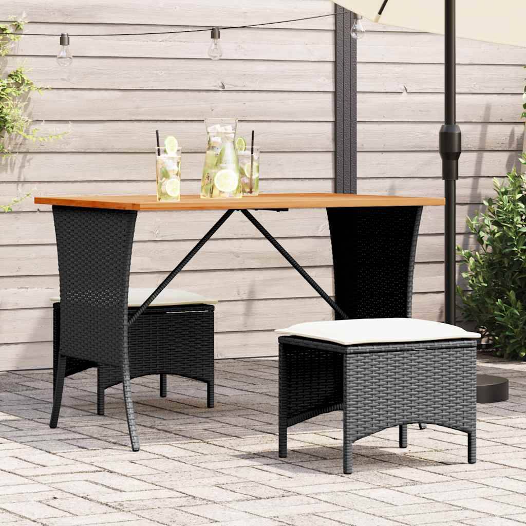 PANGIVO - Table de jardin avec dessus en bois d'acacia noir 105 x 75 x 72 cm - PANGIVO - Image 1