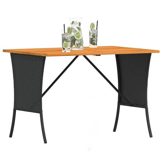 PANGIVO - Table de jardin avec dessus en bois d'acacia noir 105 x 75 x 72 cm - PANGIVO - Image 4