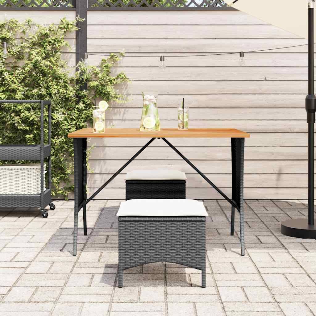 PANGIVO - Table de jardin avec dessus en bois d'acacia noir 105 x 75 x 72 cm - PANGIVO - Image 3