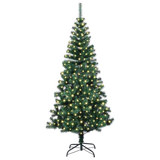 Sapin de Noël | Arbre de Noël artificiel pré-éclairé Vert 210 cm PVC et métal Maison Chic - Image 3