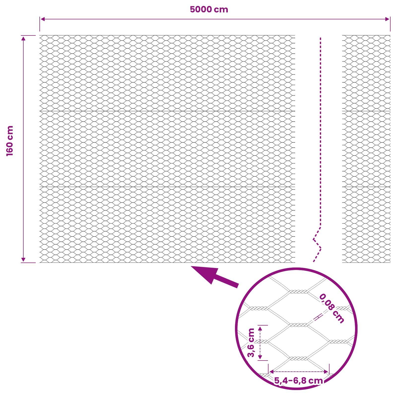Clôture hexagonale PVC Gris 50 x 1,6 m, Poids :16.4kg - PANGIVO - Image 9