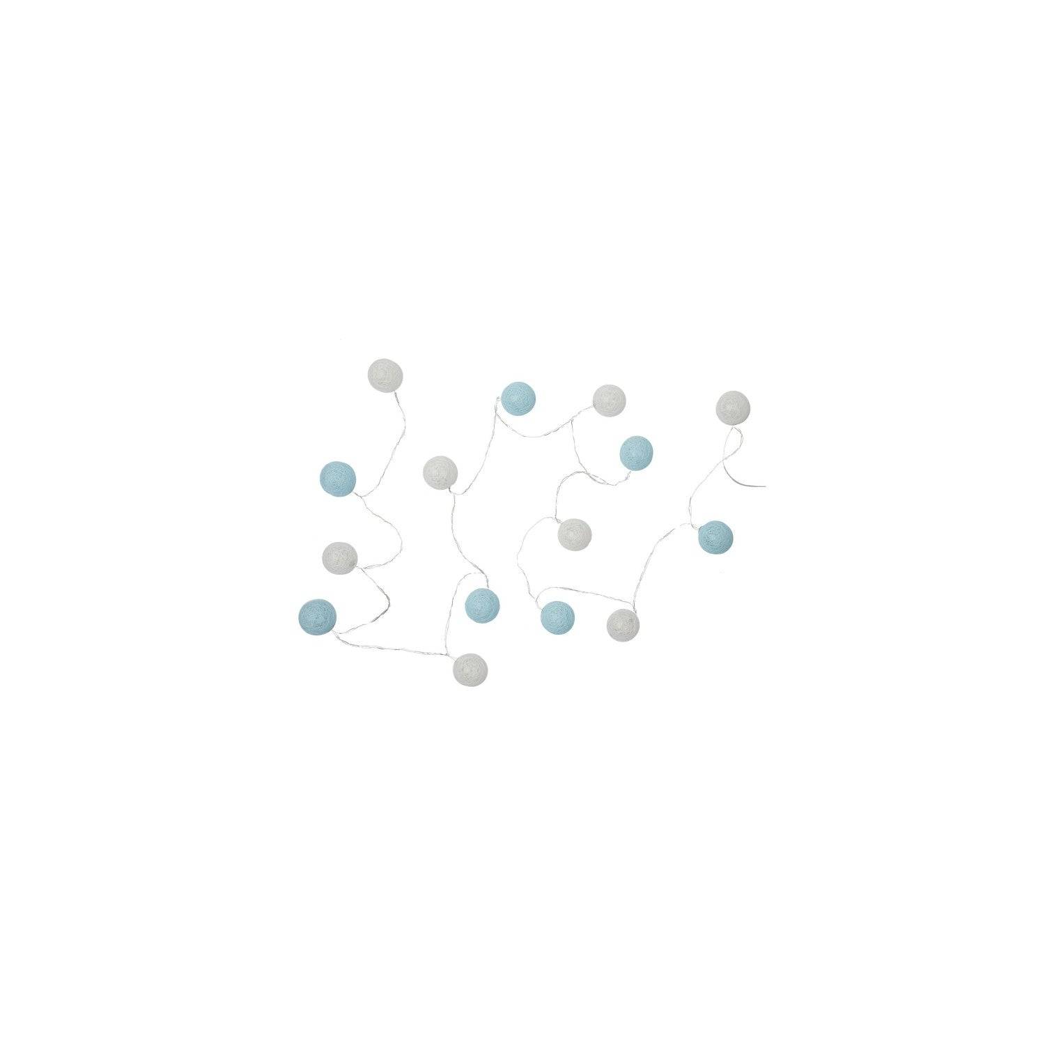 Entrepotbrico - Guirlande Lumineuse Led "boule" 360cm Blanc & Bleu - Image 1