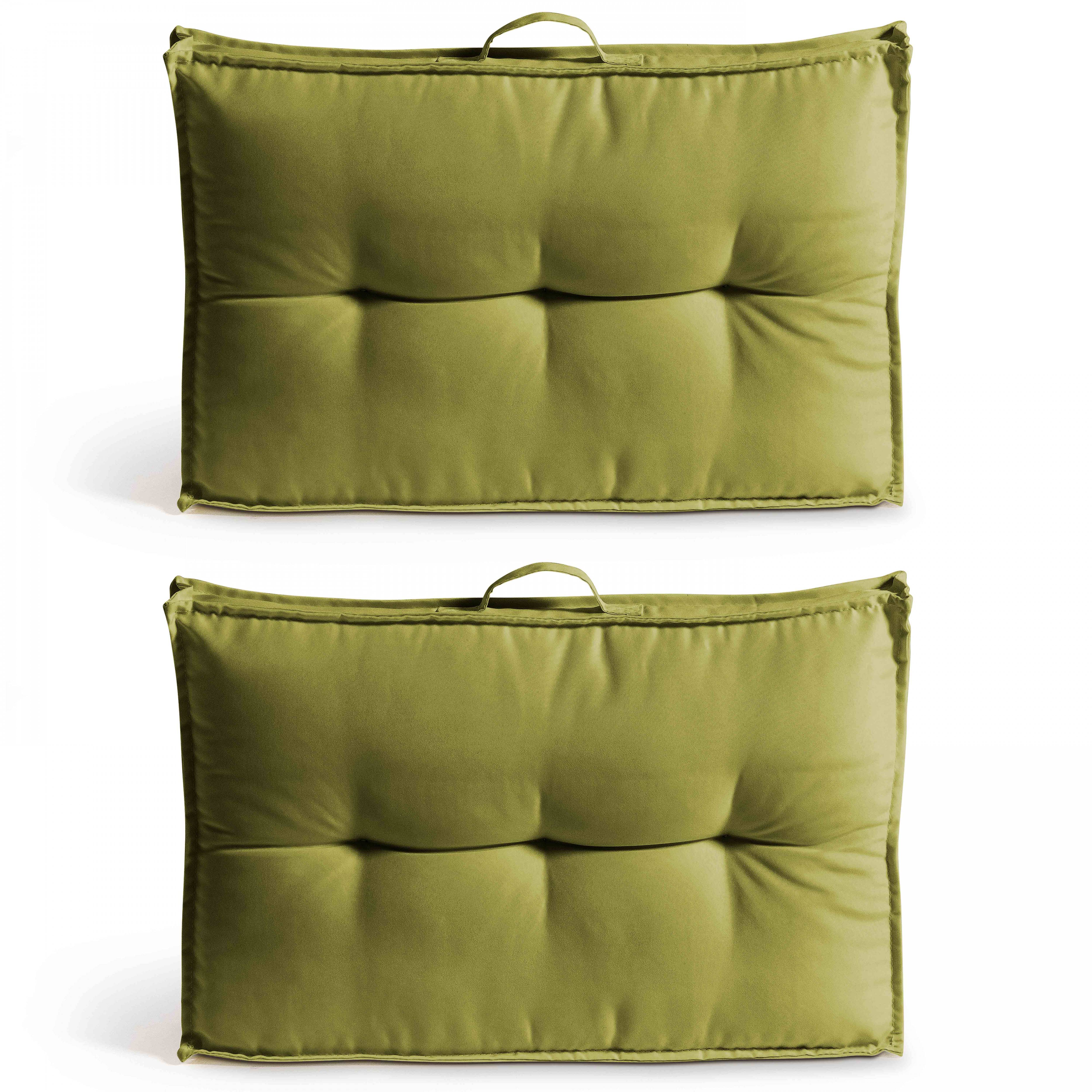 Oviala - Lot 2 coussins palette dossier polyester vert 60x40x12 cm Cuzco - Oviala - Image 1