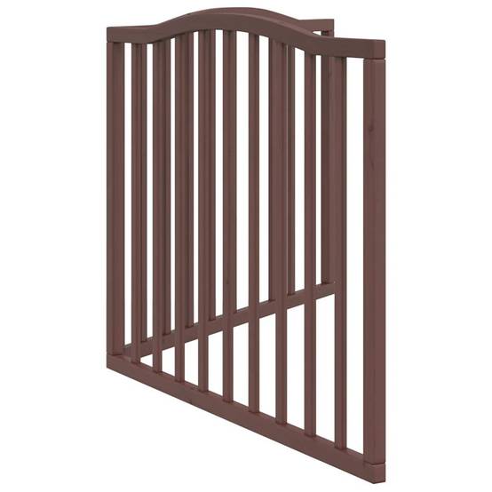 Barrière Sécurité Pliable Chien 2 Panneaux Bois de Peuplier 160cm Autoportante Brun - ComfortXL Pet Living - Image 5