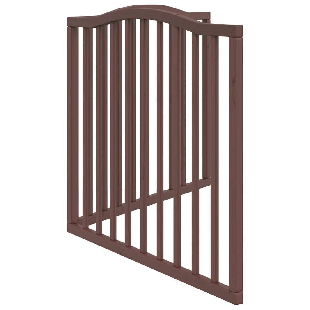Barrière Sécurité Pliable Chien 2 Panneaux Bois de Peuplier 160cm Autoportante Brun - ComfortXL Pet Living - Image 5
