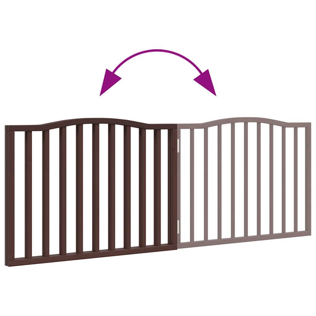 Barrière Sécurité Pliable Chien 2 Panneaux Bois de Peuplier 160cm Autoportante Brun - ComfortXL Pet Living - Image 7