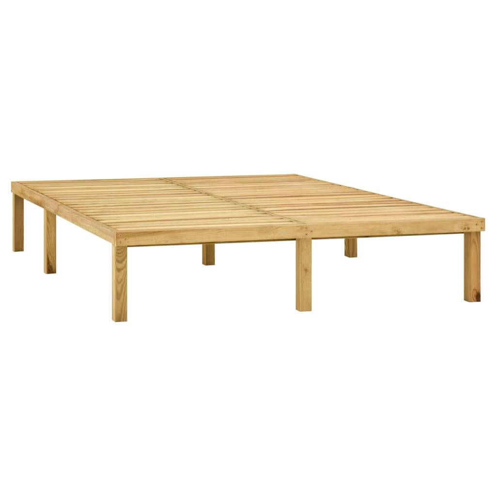 Helloshop26 - Transat chaise longue bain de soleil lit de jardin terrasse meuble d'extérieur double bois de pin imprégné de vert - Image 5