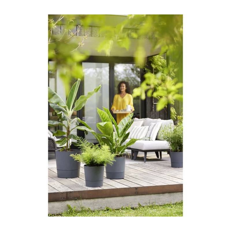 Elho - Elho - Pot De Fleurs -  Greensense Aqua Care Rond 30 - Gris Charbon - Interieur/exterieur - O 29.5 X H 29.1 Cm - Image 2