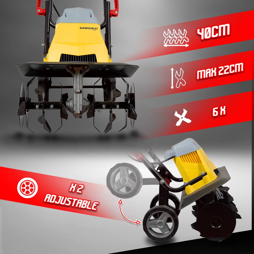 Gardeo Pro - Motobineuse électrique 1500W - 6 Fraises - Gardeo - Image 2