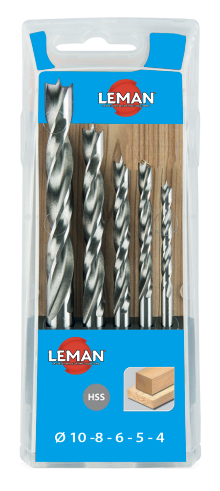 5 FORETS BOIS HELICOIDALES HSS PRO D4-5-6-8-10MM COFFRET - 206.500.05 - LEMAN - Image 2