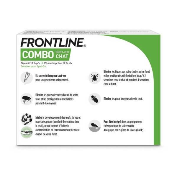 Frontline - FRONTLINE Combo Chats et Furets - 6 pipettes - Puces tiques et poux - Image 2