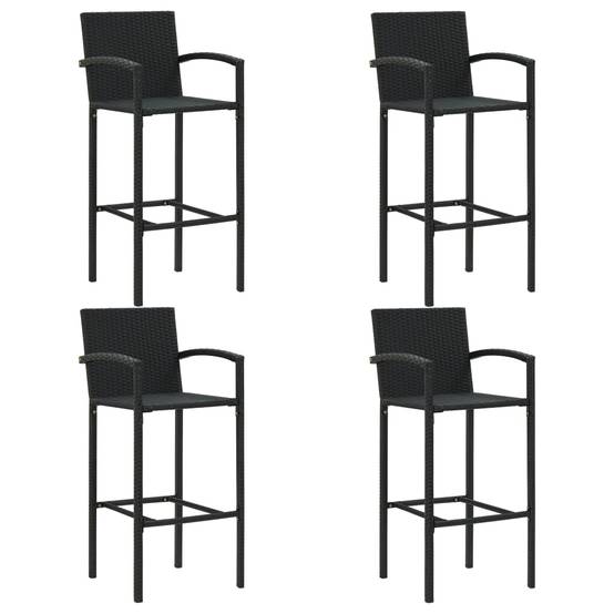 Ensemble de bar de jardin 5 pièces noir - Image 6