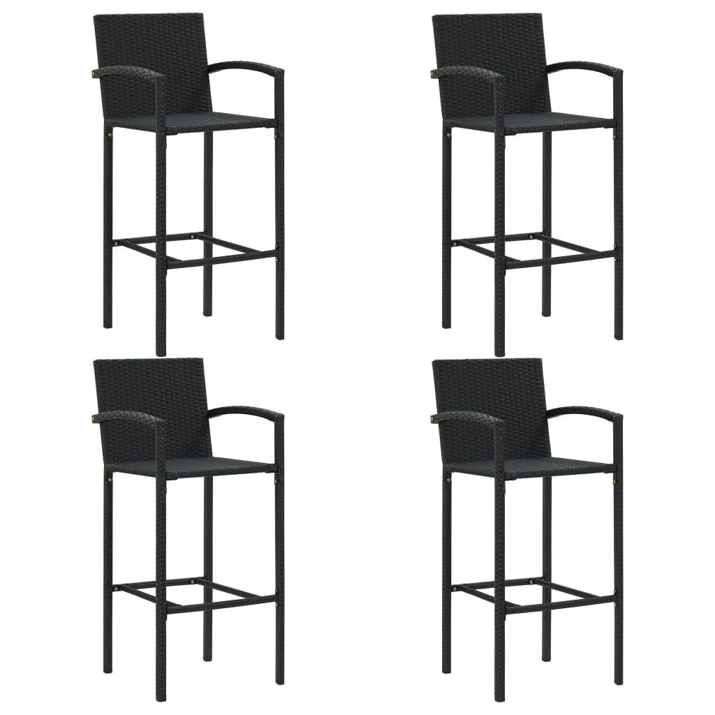 Ensemble de bar de jardin 5 pièces noir - Image 6