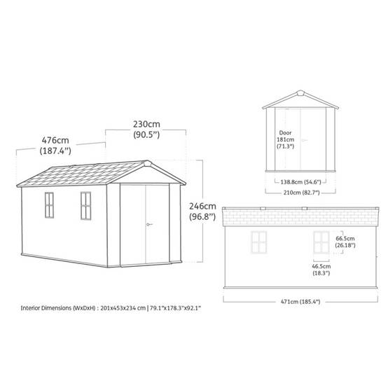 Keter - Abri de jardin Newton Plus 7515 - 10 m² - Gris Aspect bois - KETER - Image 7