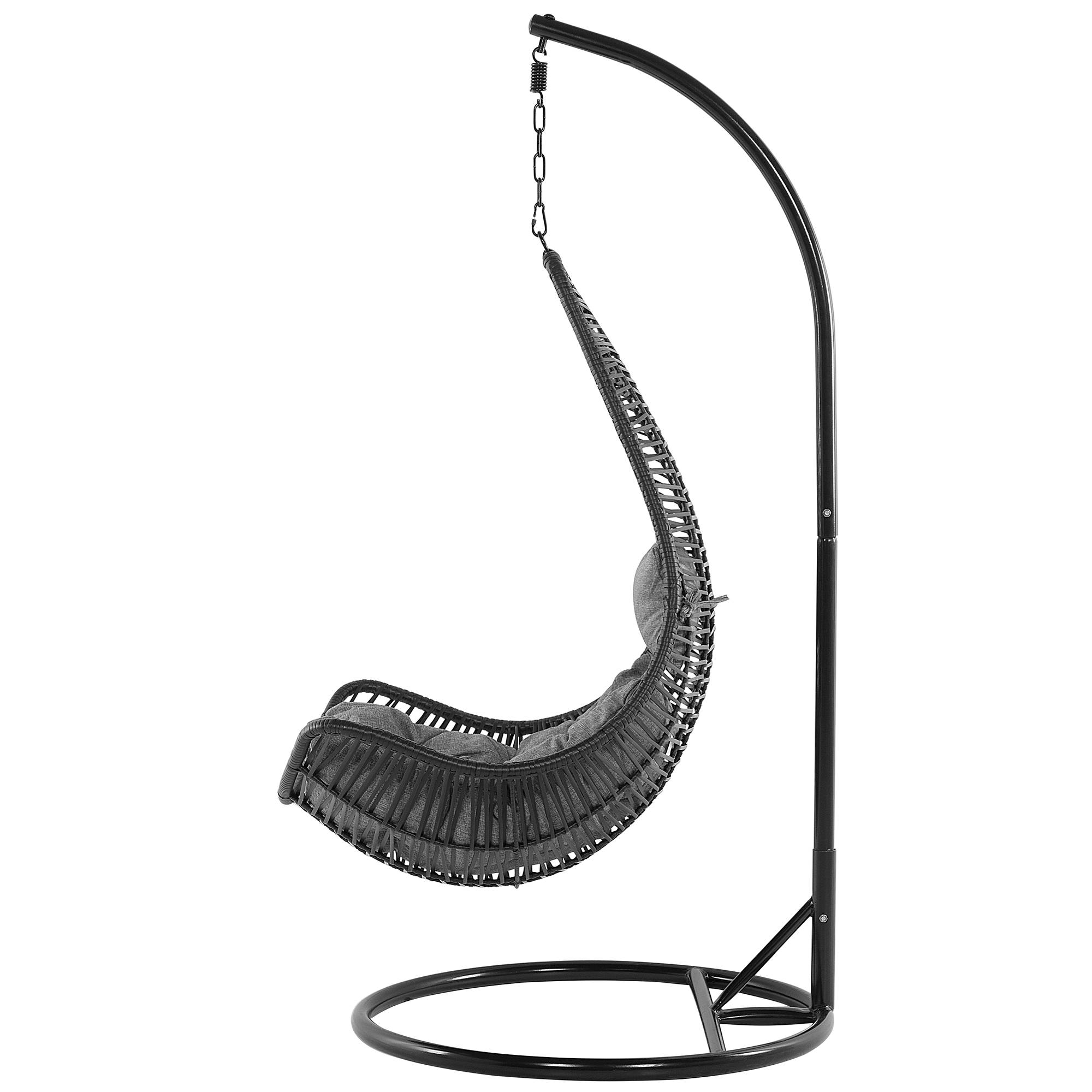 Beliani - Fauteuil Suspendu Extérieur et Intérieur en Rotin Noir Design Moderne et Support Solide pour Salon ou Jardin Beliani - Image 5