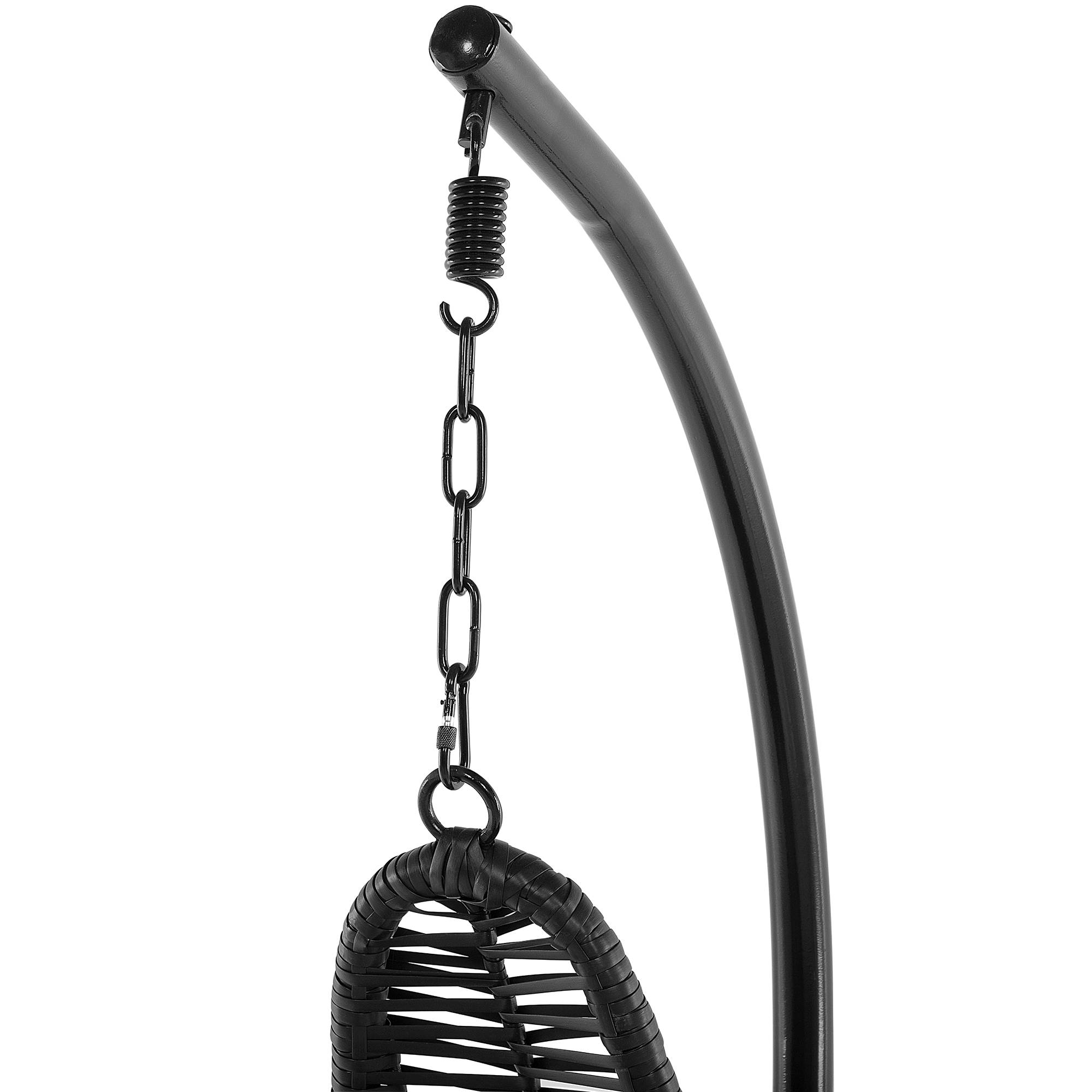 Beliani - Fauteuil Suspendu Extérieur et Intérieur en Rotin Noir Design Moderne et Support Solide pour Salon ou Jardin Beliani - Image 7