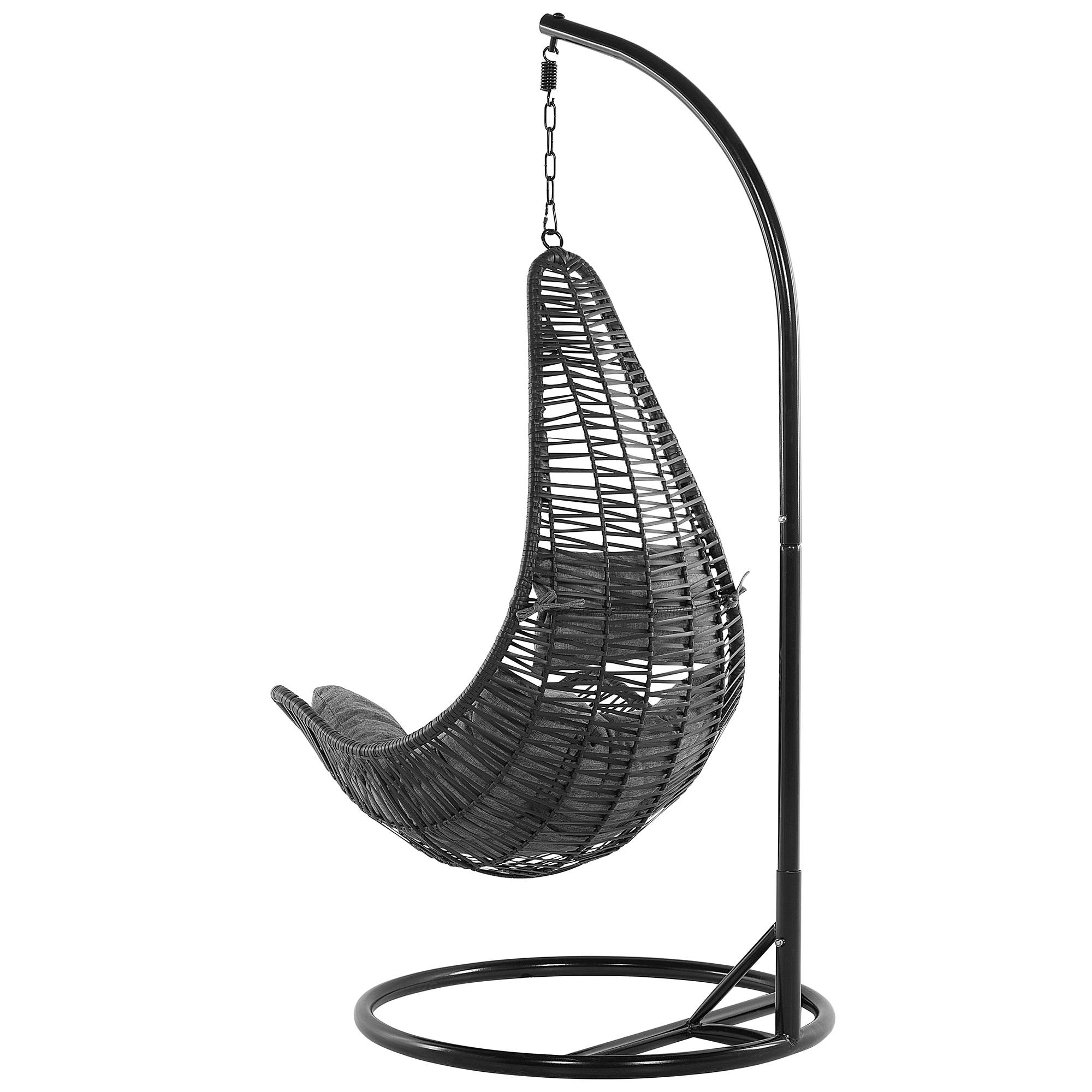 Beliani - Fauteuil Suspendu Extérieur et Intérieur en Rotin Noir Design Moderne et Support Solide pour Salon ou Jardin Beliani - Image 6
