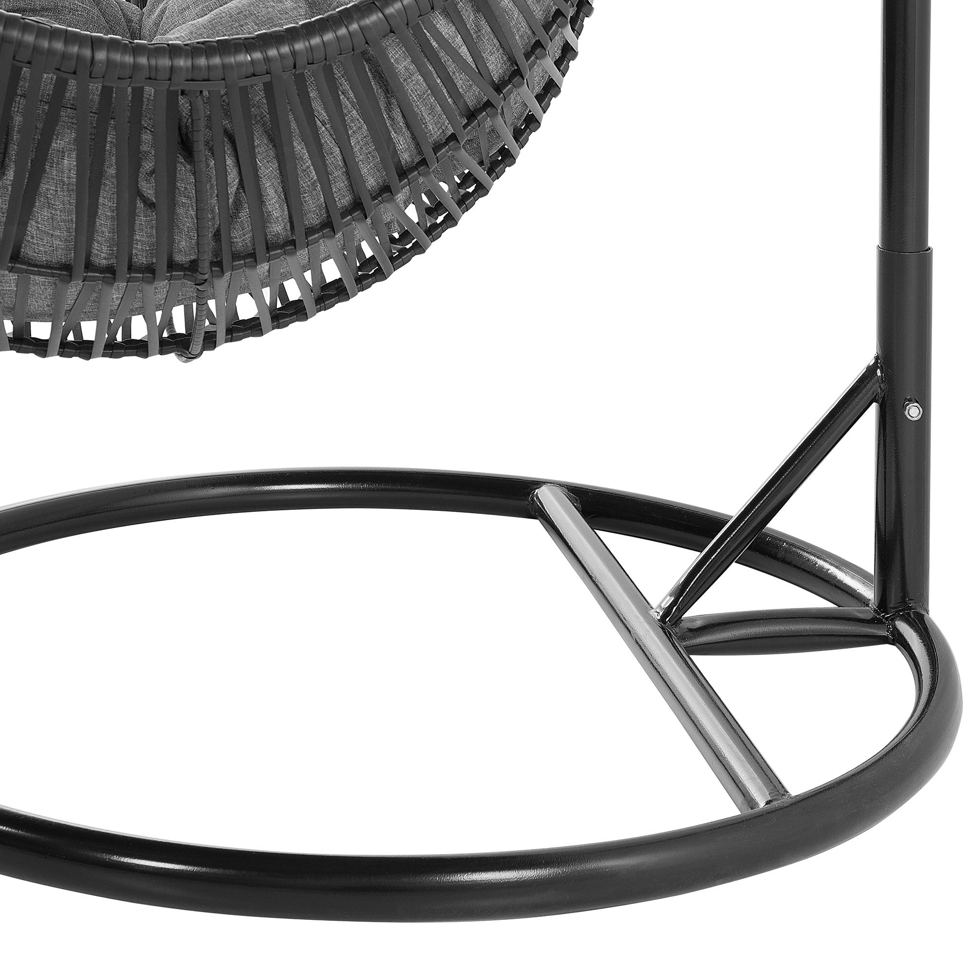 Beliani - Fauteuil Suspendu Extérieur et Intérieur en Rotin Noir Design Moderne et Support Solide pour Salon ou Jardin Beliani - Image 9