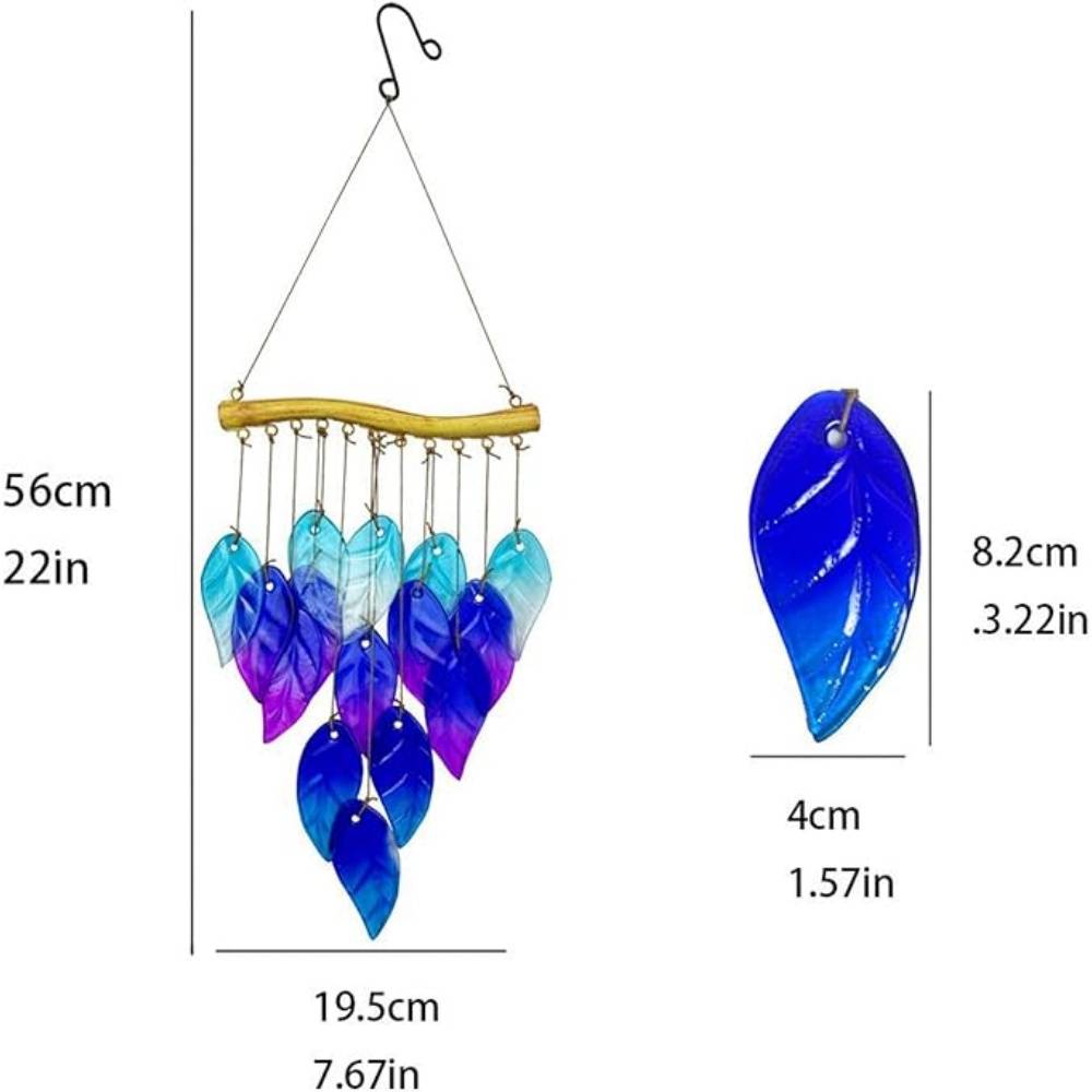 Carillons Vent Extérieur Verre Bleu - Image 5