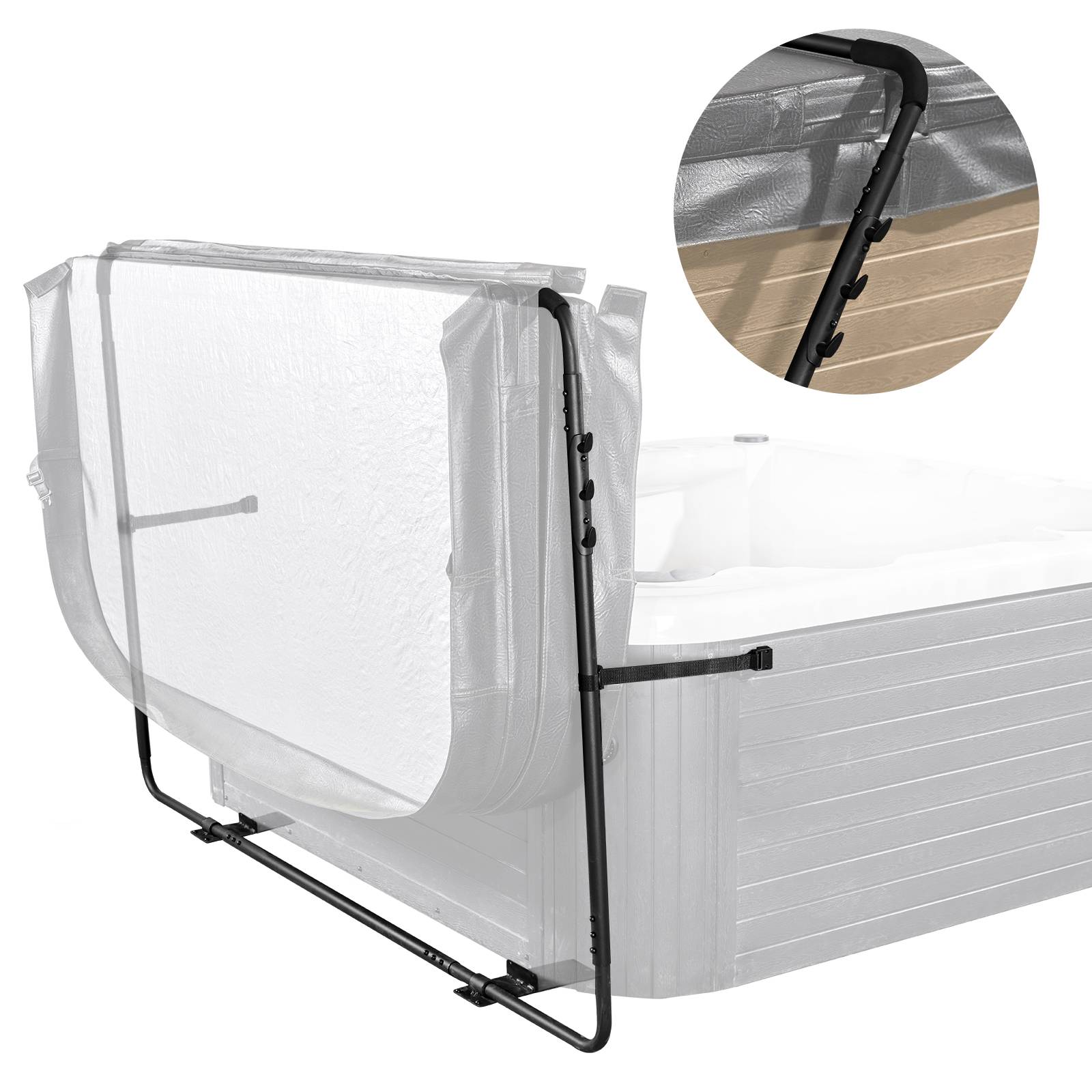 Vevor - VEVOR lève‑couvercle pour spa/baignoire balnéo, réglable 80–105 cm, largeur 135–235 cm, installation côté bas. - Image 1