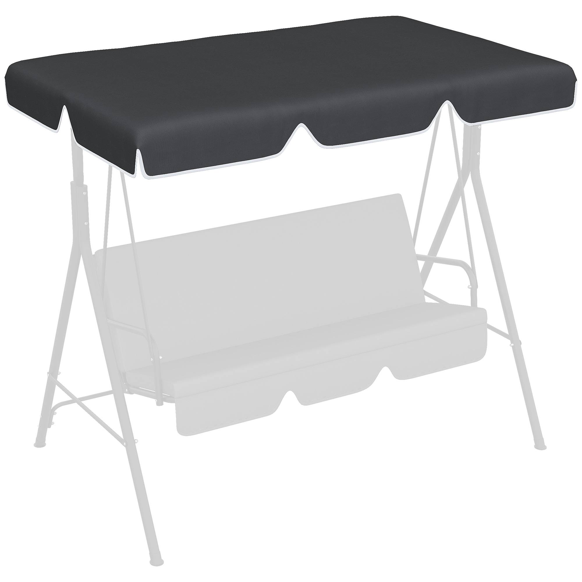Outsunny - Toile de Rechange pour balancelle de Jardin Tissu Polyester Haute densité 200 g/m² 192L x 144l cm - noir - Outsunny - Image 1