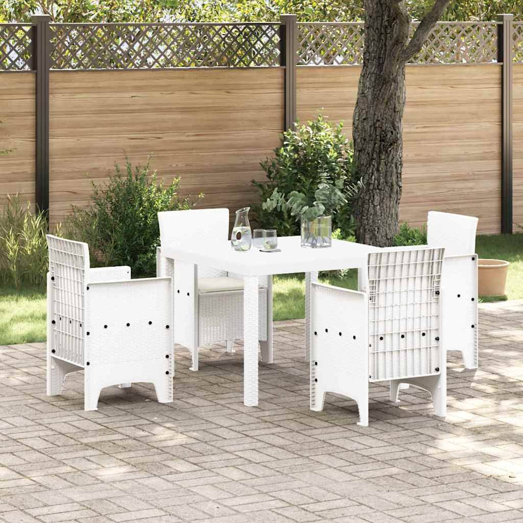 ComfortXL - Table et Chaises de Jardin 5 Pièces Résine Tressée pour Moments Conviviaux Blanc – ComfortXL Outdoor Living - Image 1