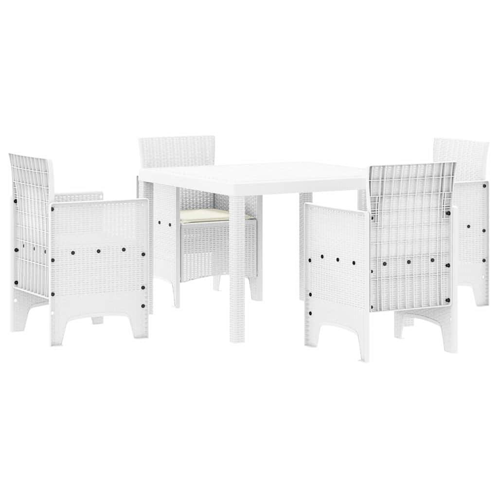 ComfortXL - Table et Chaises de Jardin 5 Pièces Résine Tressée pour Moments Conviviaux Blanc – ComfortXL Outdoor Living - Image 2
