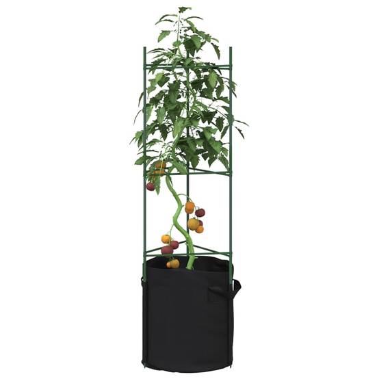 Kit de Démarrage Culture Tomates Acier avec 2 Sacs de Plantation pour Balcon Vert 116 cm – ComfortXL Outdoor Living - Image 1